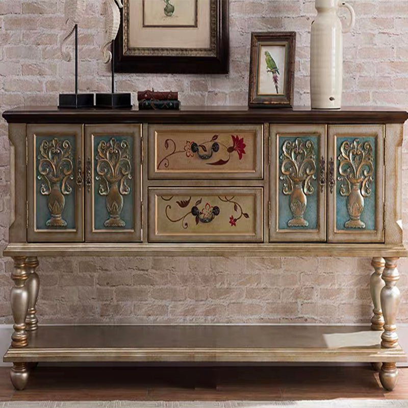 36.6" Tall Wood Accent Cabinet, Industrial Rectangle Accent Chest with Doors