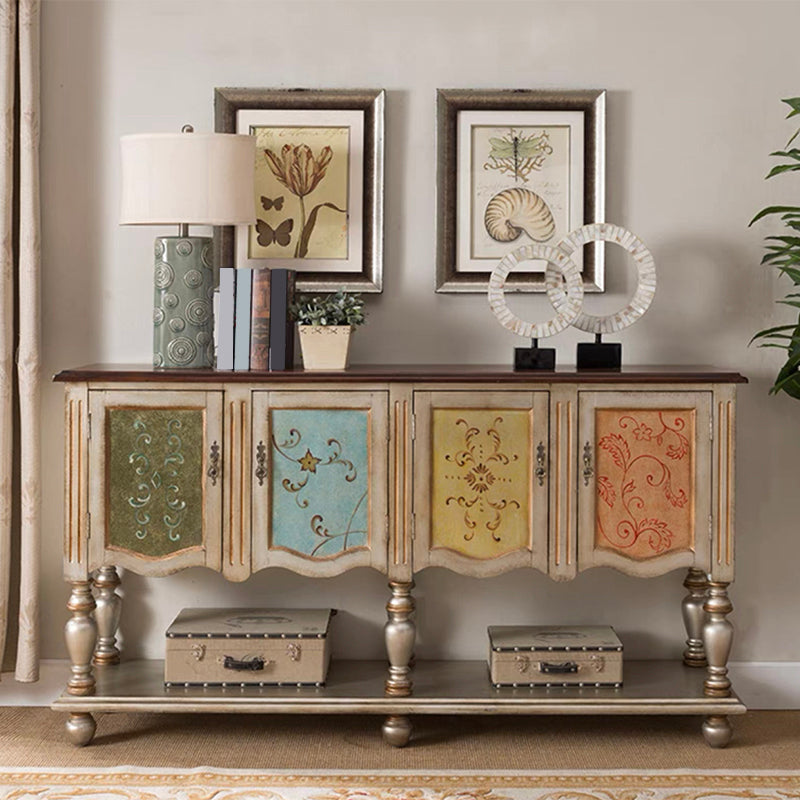 36.6" Tall Wood Accent Cabinet, Industrial Rectangle Accent Chest with Doors