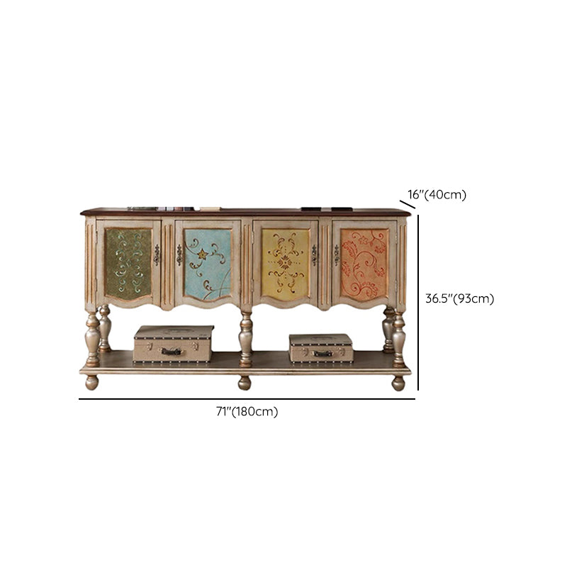 36.6" Tall Wood Accent Cabinet, Industrial Rectangle Accent Chest with Doors