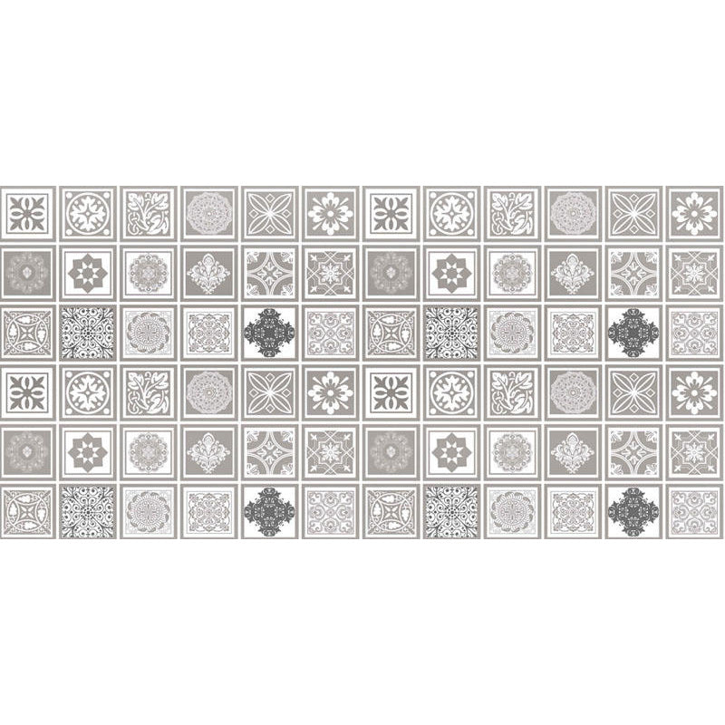 Spanish Pattern Singular Tile Water Resistant Peel & Stick Tile for Backsplash Wall
