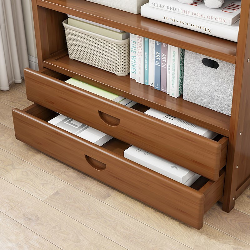 Contemporary Closed Back Bookcase Standard Engineered Wood Bookshelf