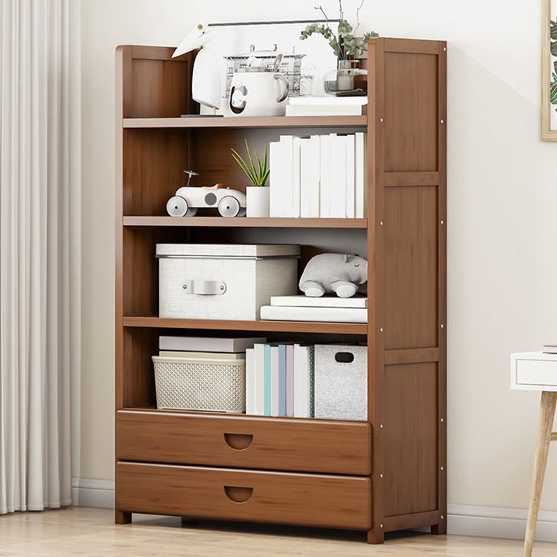 Contemporary Closed Back Bookcase Standard Engineered Wood Bookshelf