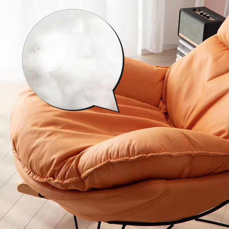 Contemporary Plain Rocking Chair Faux Leather Water Resistant Glider Chair