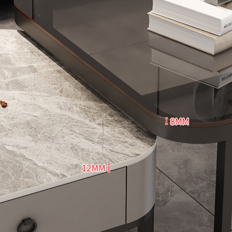 Square Coffee Table Glass Top Nesting Coffee Table Set for Living Room