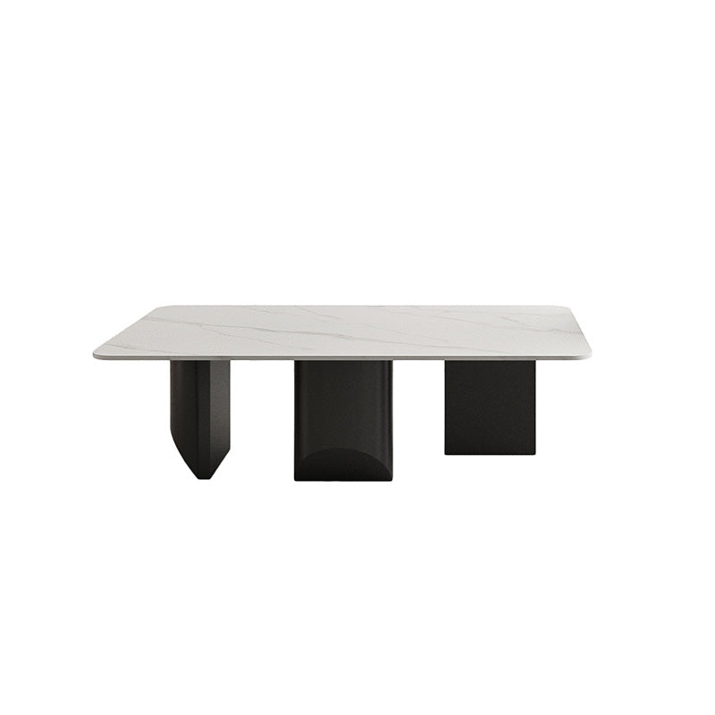Slate Rectangular Coffee Table Metal Legs Coffee Cocktail Table