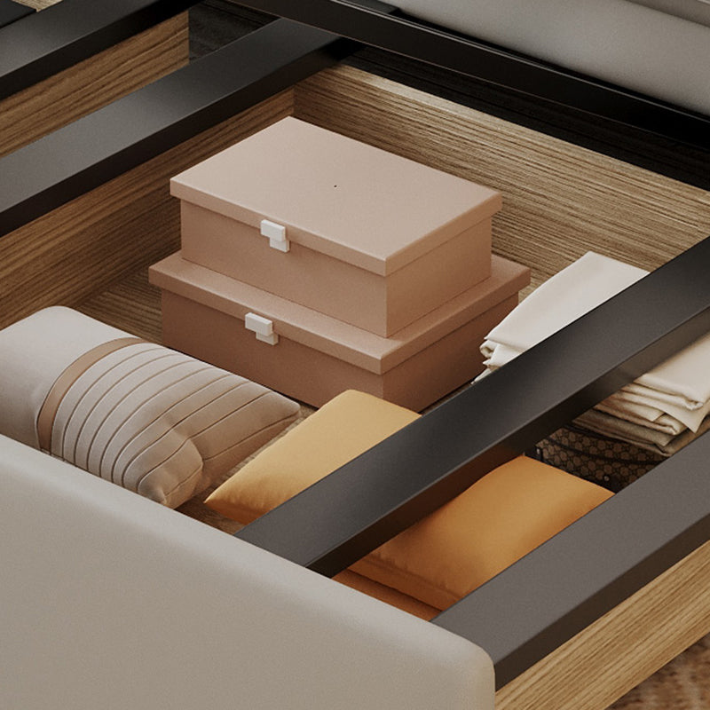 Scandinavian White Futon and Mattress Flared Arms Futon Sleeper Sofa with Storage