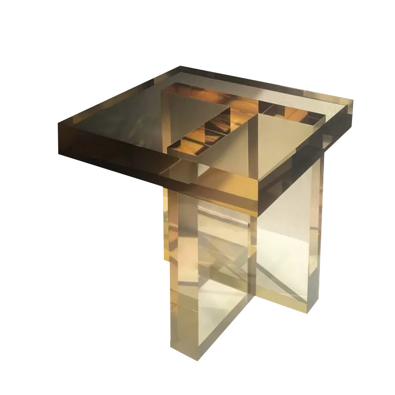 15" Wide Glam Corner Table Acrylic Square Accent Side Table for Living Room