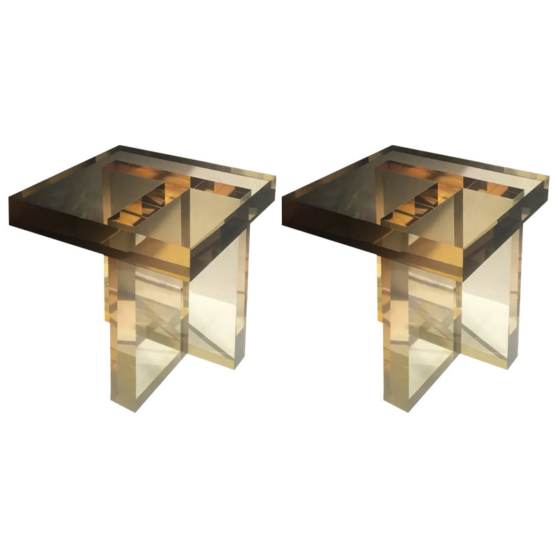 15" Wide Glam Corner Table Acrylic Square Accent Side Table for Living Room