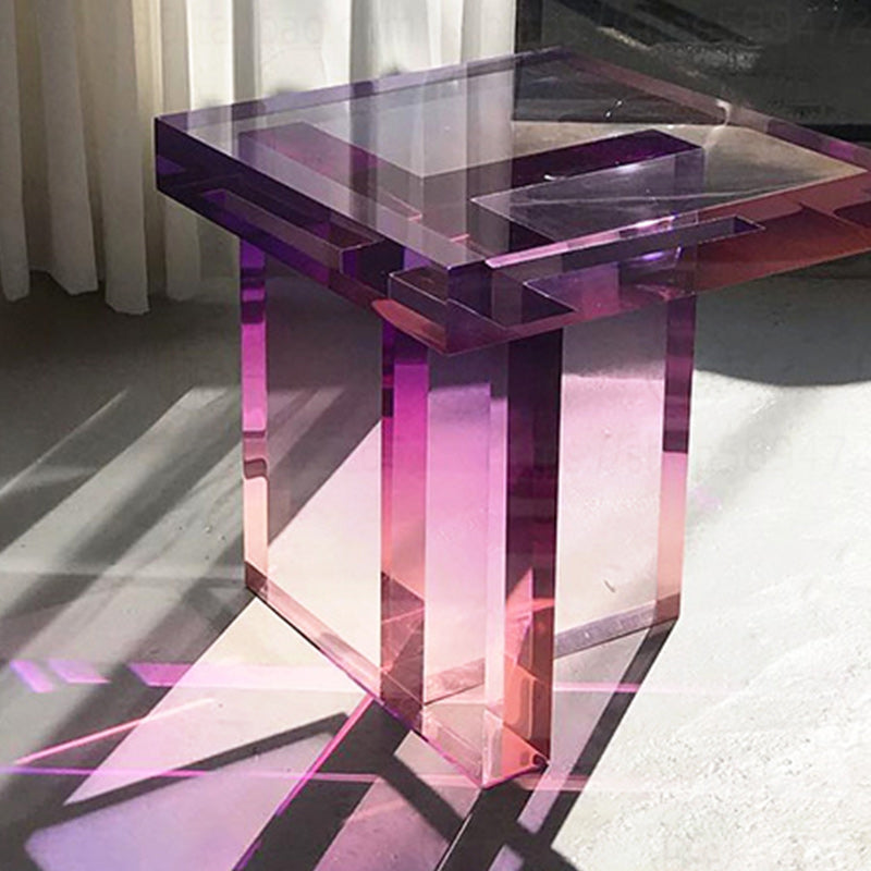 15" Wide Glam Corner Table Acrylic Square Accent Side Table for Living Room
