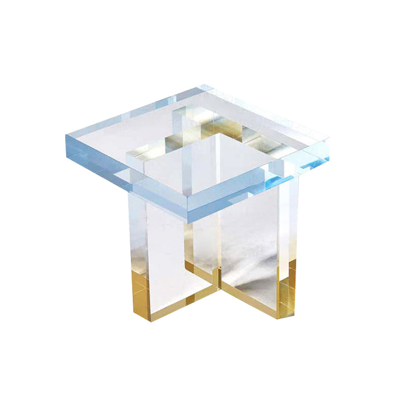 15" Wide Glam Corner Table Acrylic Square Accent Side Table for Living Room