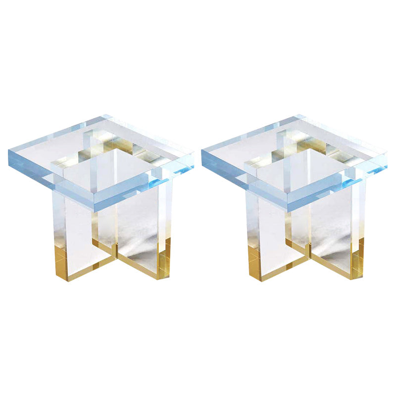 15" Wide Glam Corner Table Acrylic Square Accent Side Table for Living Room