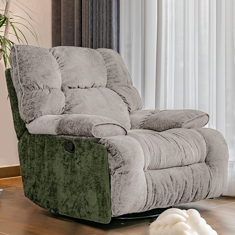 Contemporary Standard Recliner with Tufted Back in Microsuede/Chenille
