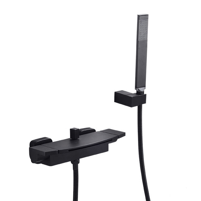 Modern Bathroom Faucet Two Handle Copper Wall Mounted Bath Faucet Trim