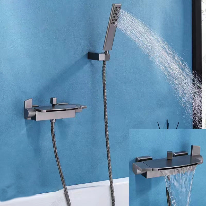 Modern Bathroom Faucet Two Handle Copper Wall Mounted Bath Faucet Trim
