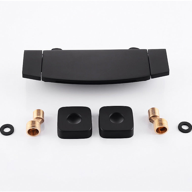 Modern Bathroom Faucet Two Handle Copper Wall Mounted Bath Faucet Trim