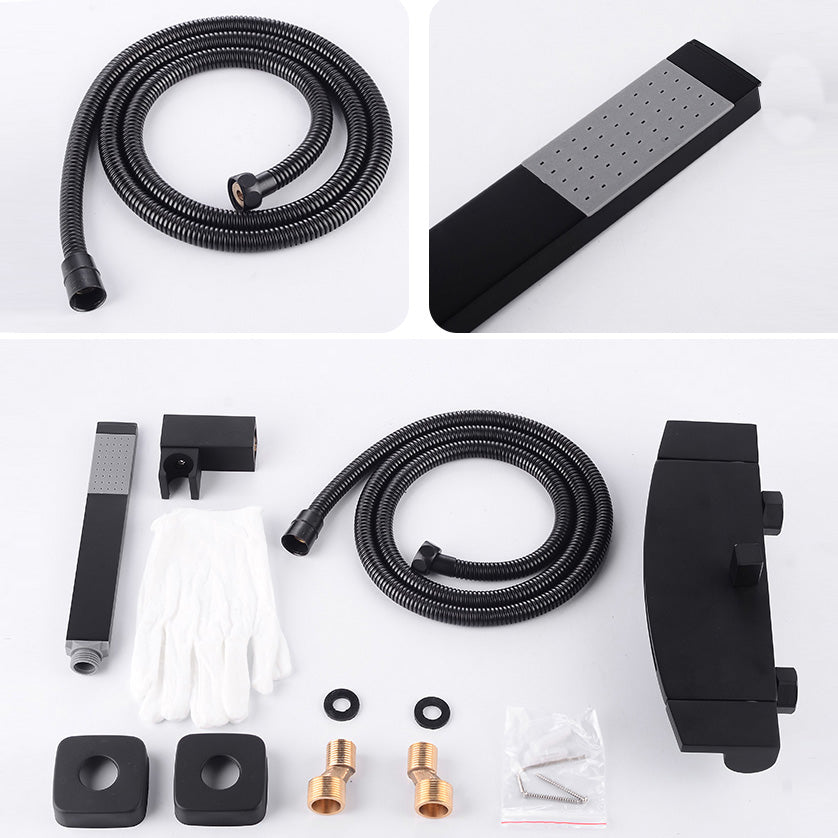 Modern Bathroom Faucet Two Handle Copper Wall Mounted Bath Faucet Trim