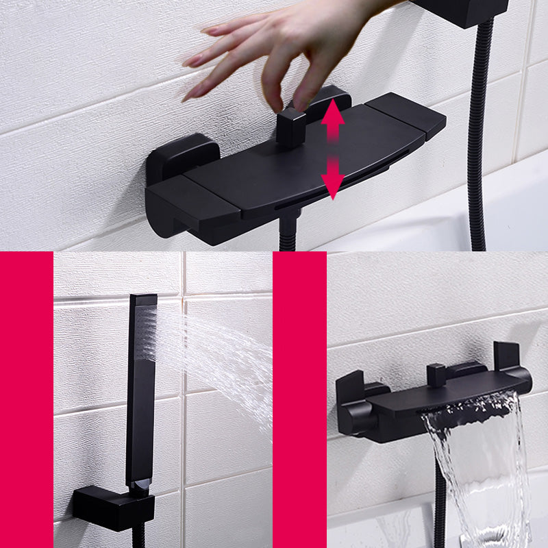 Modern Bathroom Faucet Two Handle Copper Wall Mounted Bath Faucet Trim