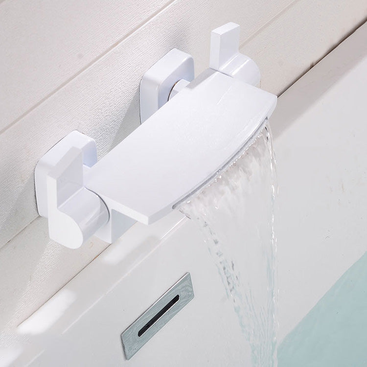 Modern Bathroom Faucet Two Handle Copper Wall Mounted Bath Faucet Trim