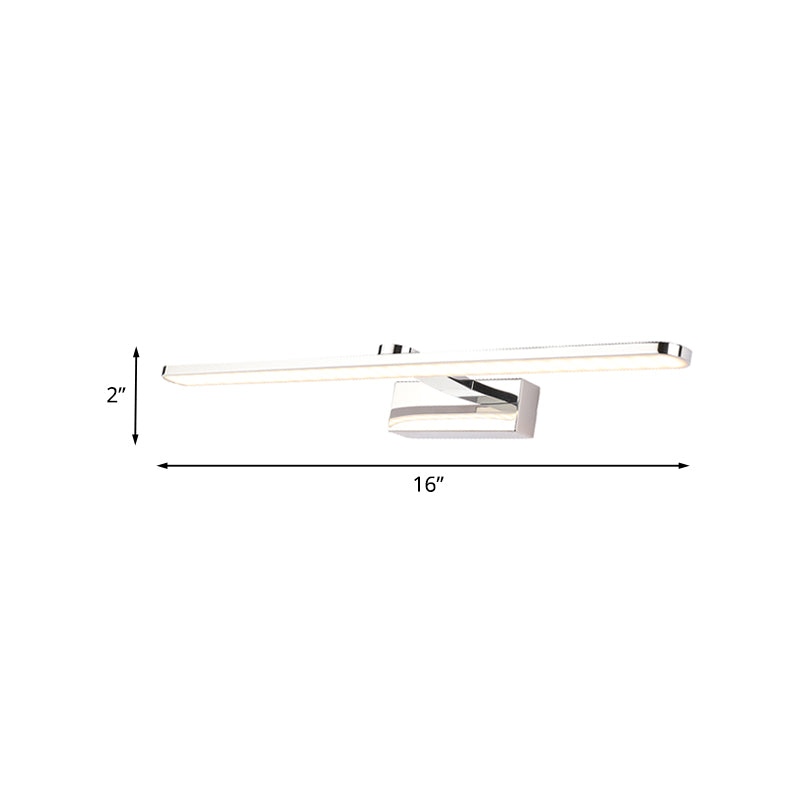 Illuminazione acrilica illuminità illuminazione semplice stile 16 "/17"/23 "l LED White Finistica bianca Pronzo leggero per bagno in luce calda/bianca