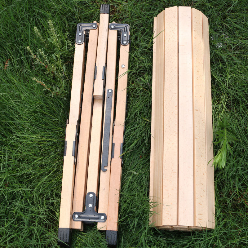 Solid Wood Outdoor Folding Table Modern Style Natural Camping Table