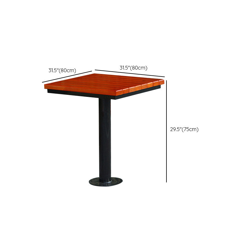 Solid Wood Outdoor Dining Table Industrial Water Resistant Patio Table