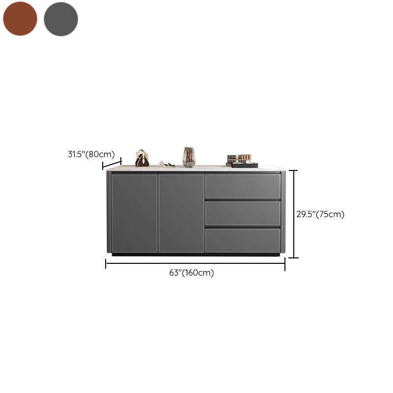 Dining Room Kitchen Island Table Modern Metal Prep Table with Drawer