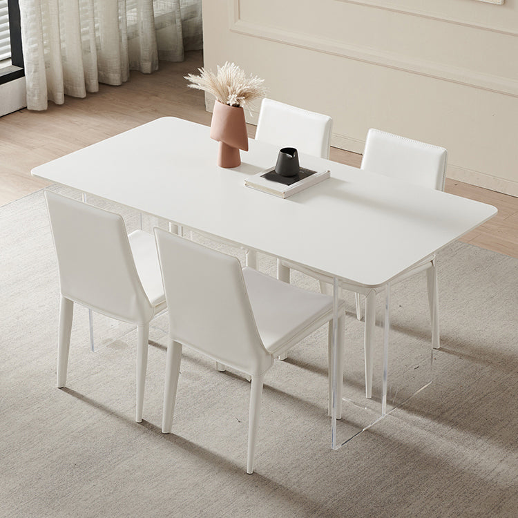 Glam 1/2/5 Pieces Furniture Sintered Stone Dining Set in White