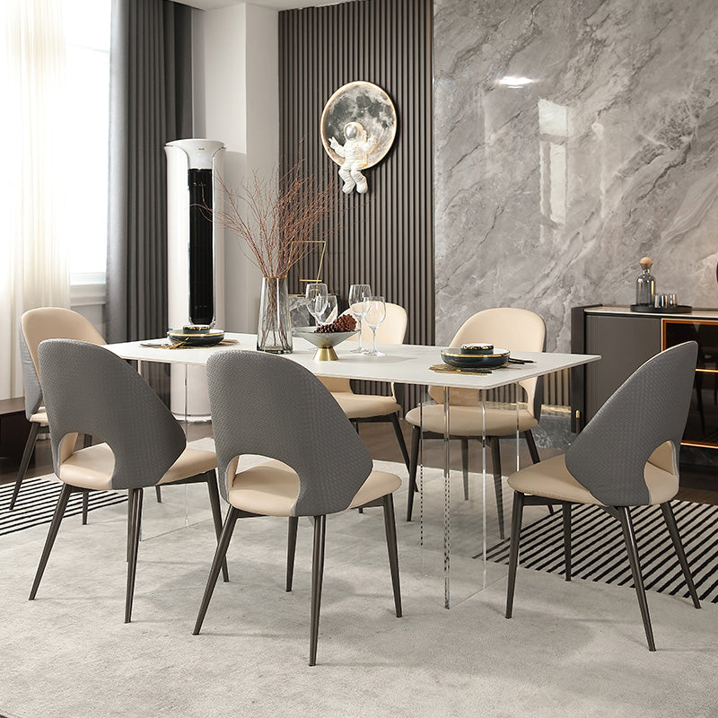 Glam Dining Table Set 1/2/5/7 Pieces with Acrylic Base Kitchen Furniture Set