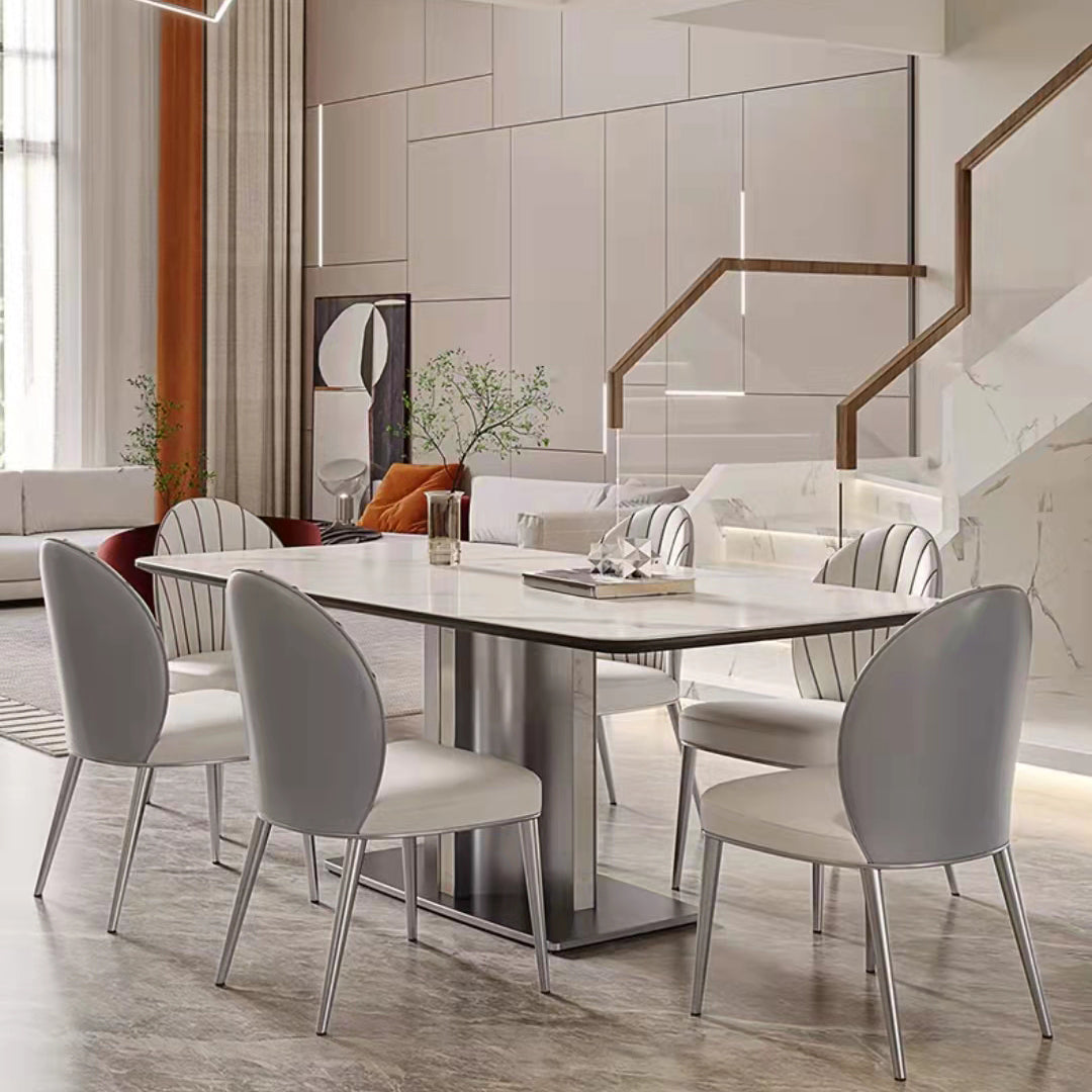 Kitchen Dining Set with White Chairs 1/5/6/7 Pieces Modern Dinette Set