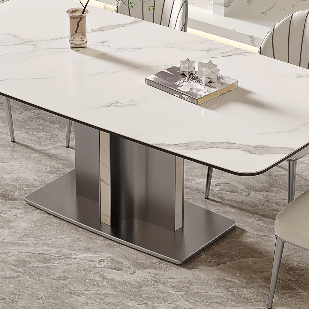 Kitchen Dining Set with White Chairs 1/5/6/7 Pieces Modern Dinette Set