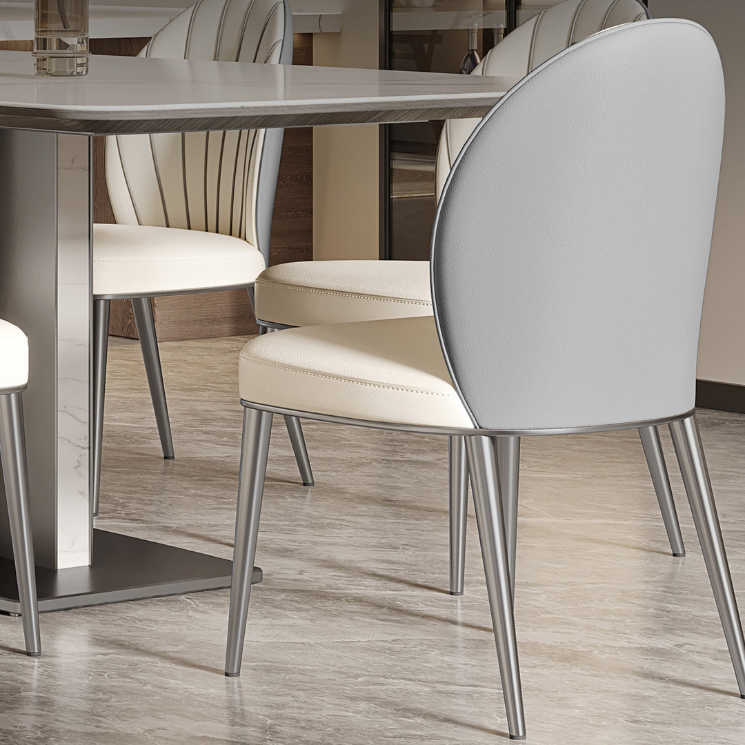 Kitchen Dining Set with White Chairs 1/5/6/7 Pieces Modern Dinette Set