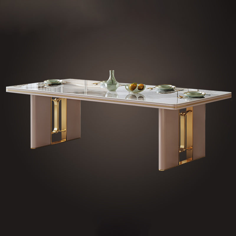 Modern 1/4/5/6/7 Pieces Dining Table Rectangle Stone Furniture in White