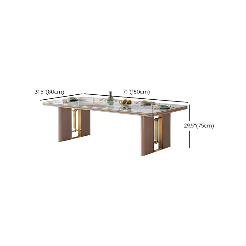 Modern 1/4/5/6/7 Pieces Dining Table Rectangle Stone Furniture in White