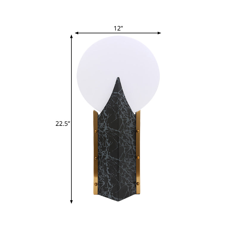 Panneau rond acrylique Light Light Modern 1 Light Black Creative Table Lampe avec base en acier inoxydable