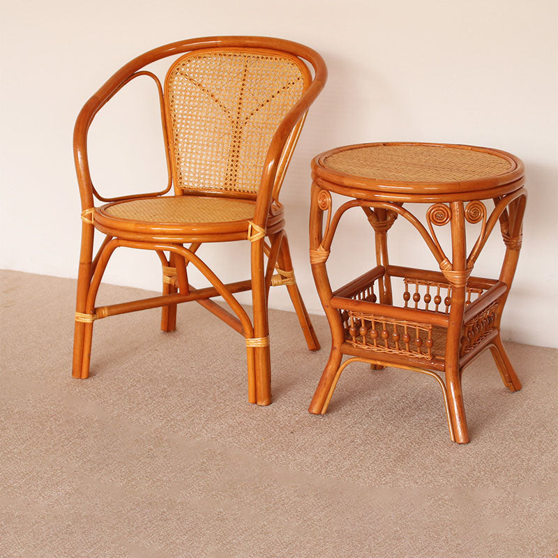 Traditional Kitchen Dining Chairs Cane Back Arm Chairs for Dining Room