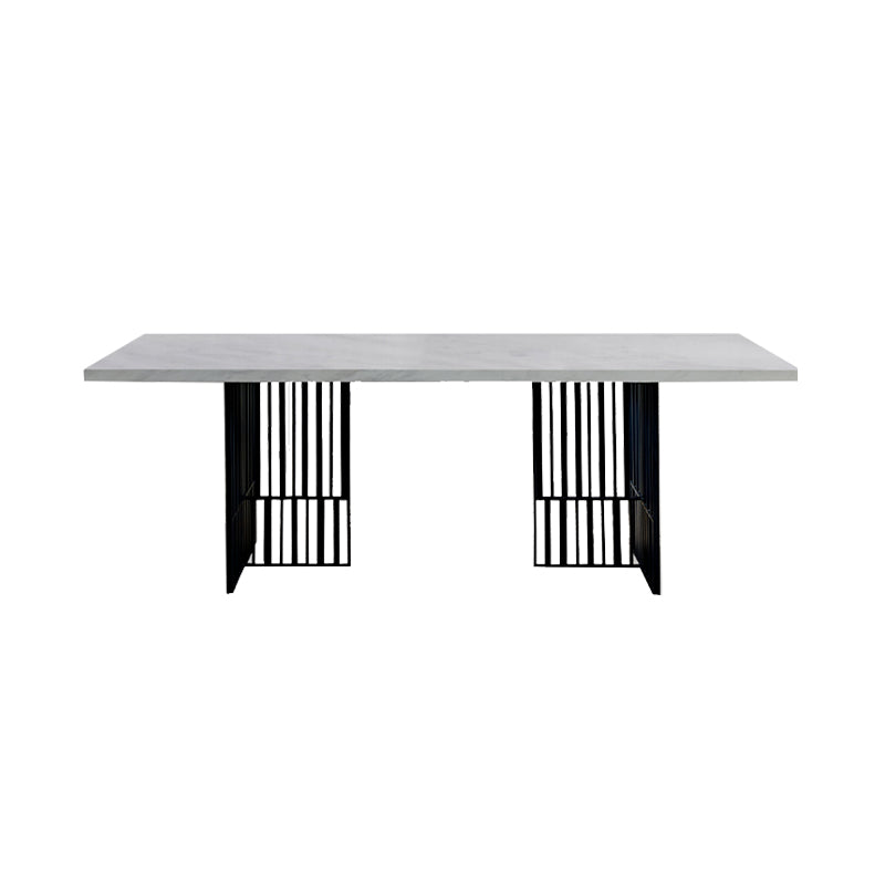 Rectangle Dining Site Table White and Black Dinner Room Kitchen Table