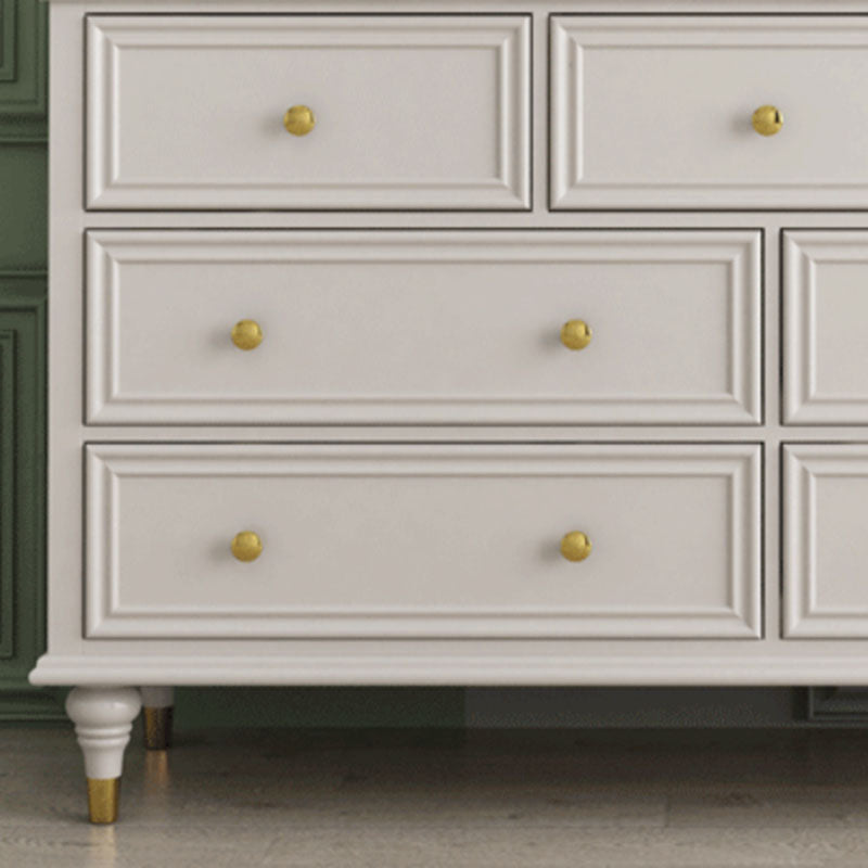 Birch Wood Horizontal Double Dresser Contemporary Storage Dresser for Bedroom
