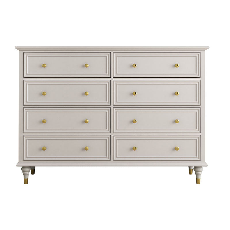 Birch Wood Horizontal Double Dresser Contemporary Storage Dresser for Bedroom