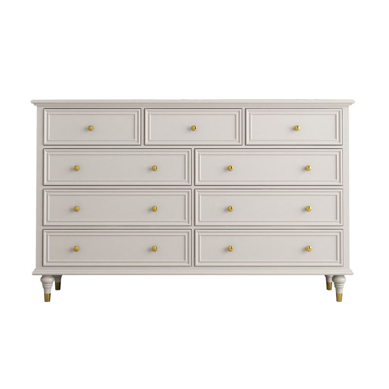 Birch Wood Horizontal Double Dresser Contemporary Storage Dresser for Bedroom