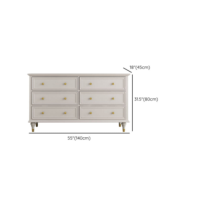 Birch Wood Horizontal Double Dresser Contemporary Storage Dresser for Bedroom