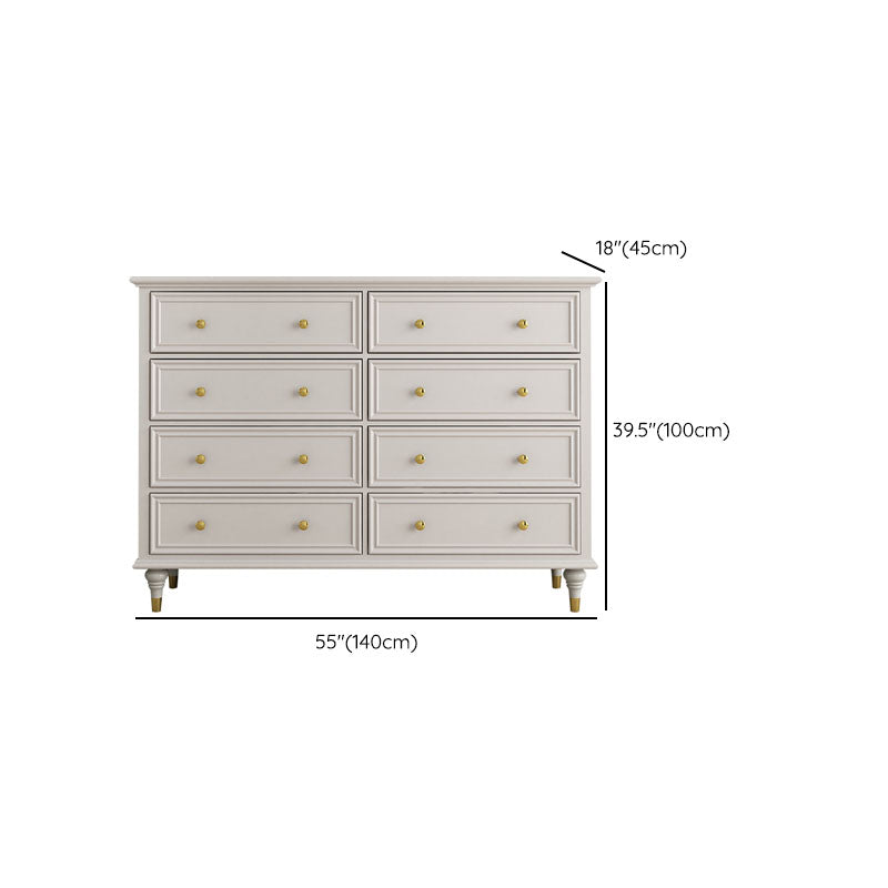 Birch Wood Horizontal Double Dresser Contemporary Storage Dresser for Bedroom