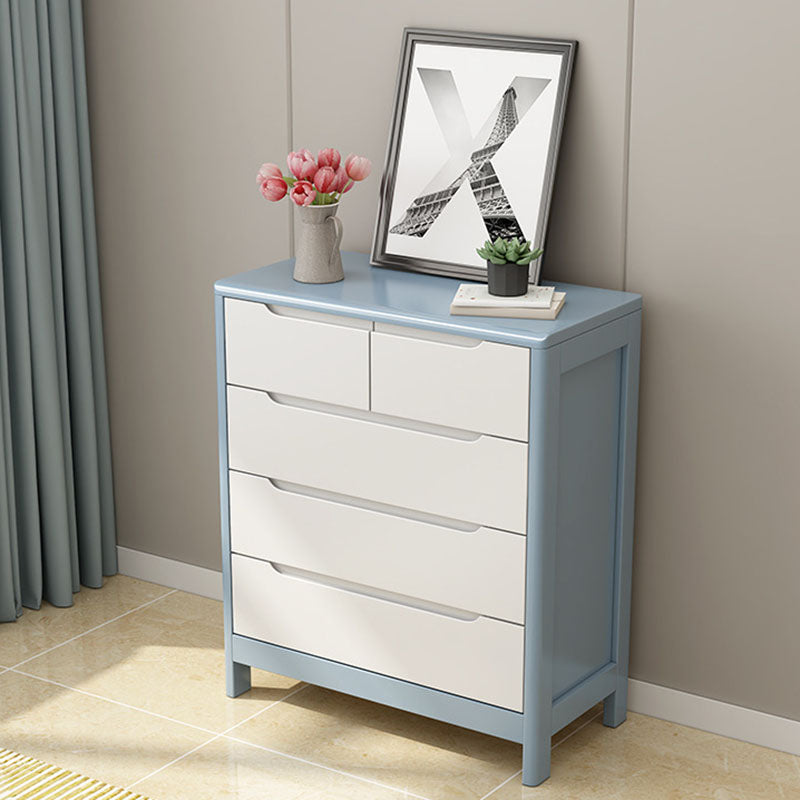 Contemporary Horizontal Double Dresser Wooden Storage Dresser for Bedroom