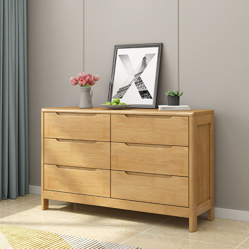 Contemporary Horizontal Double Dresser Wooden Storage Dresser for Bedroom