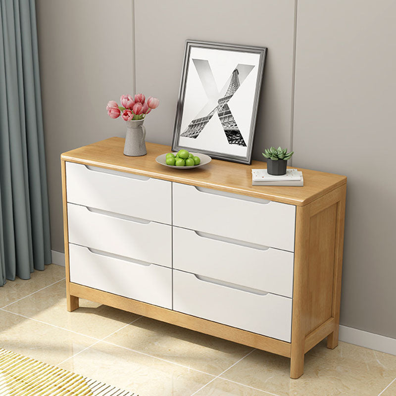 Contemporary Horizontal Double Dresser Wooden Storage Dresser for Bedroom