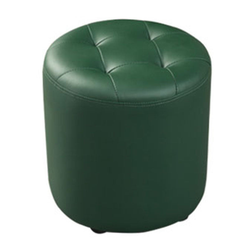 Modern Orange Pouf Water Resistant Round Pouf for Living Room