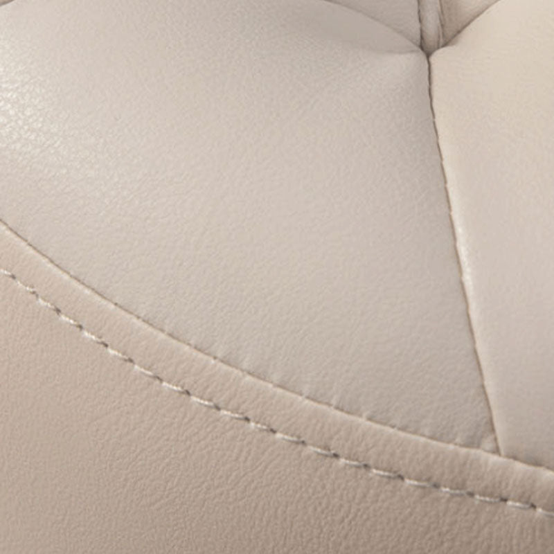 Modern Orange Pouf Water Resistant Round Pouf for Living Room