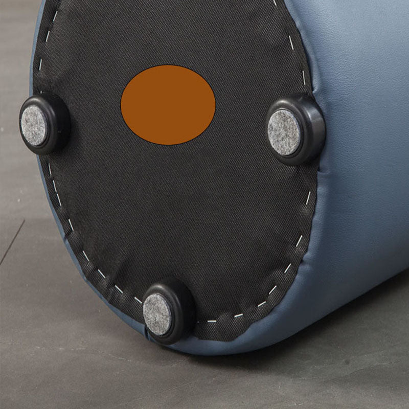 Modern Orange Pouf Water Resistant Round Pouf for Living Room