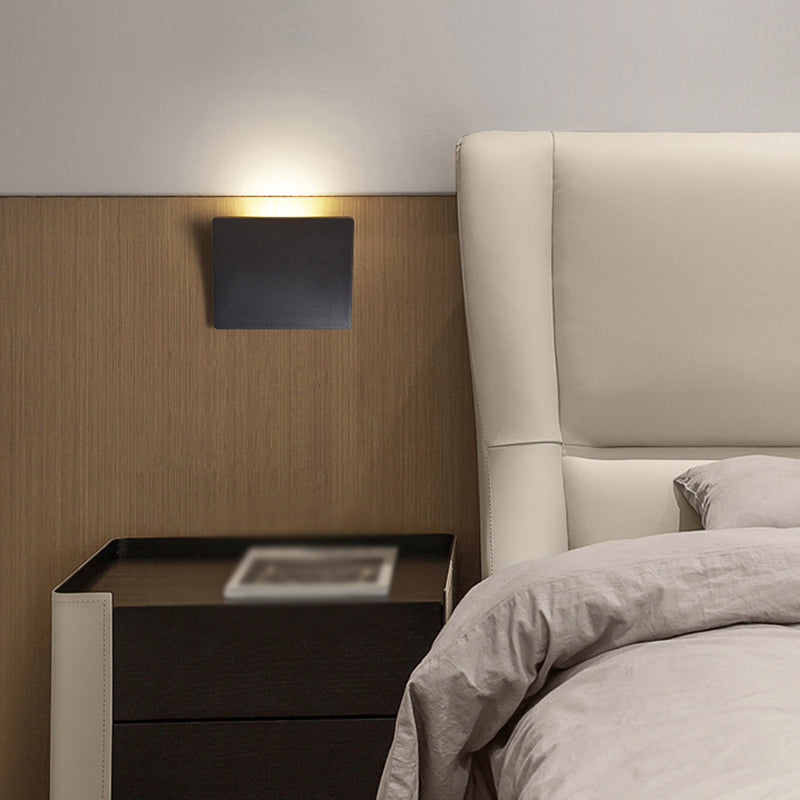 Black LED Wall Lamp Modern Style Wall Mount Lamp with Metal Shade for Bedroom