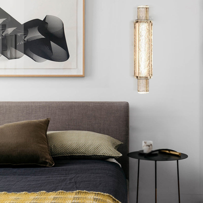 LED Wall Lamp Modern Style Wall Mount Lamp with Glass Shade for Bedroom