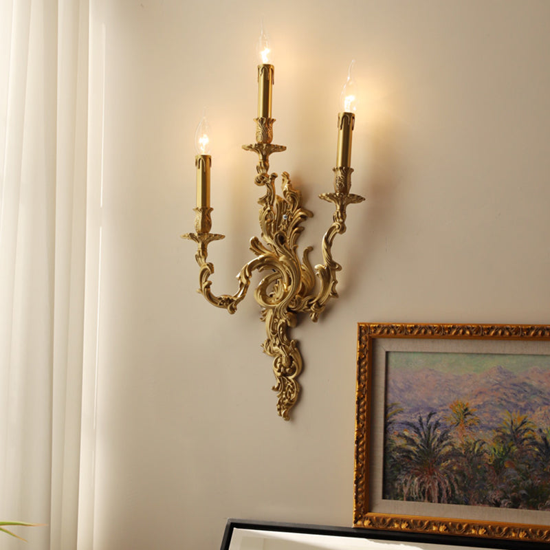Contemporary Metal Wall Light Brassy Shade Wall Lamp for Bedroom